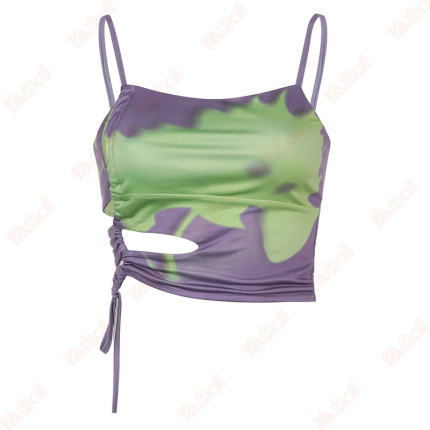 crop tank top square collar